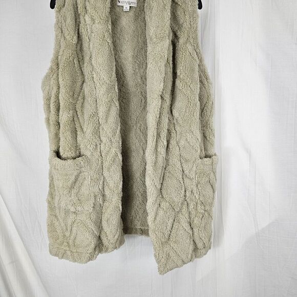 Koolaburra by UGG Embossed Cozy Sherpa Fleece Vest Pelican | Jender Women's XL - Picture 1 of 7